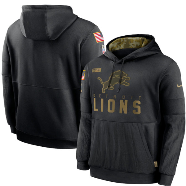 Men's Detroit Lions Black NFL 2020 Salute To Service Sideline Performance Pullover Hoodie Men's Detroit Lions Black NFL 2020 Salute To Service Sideline Performance Pullover Hoodie